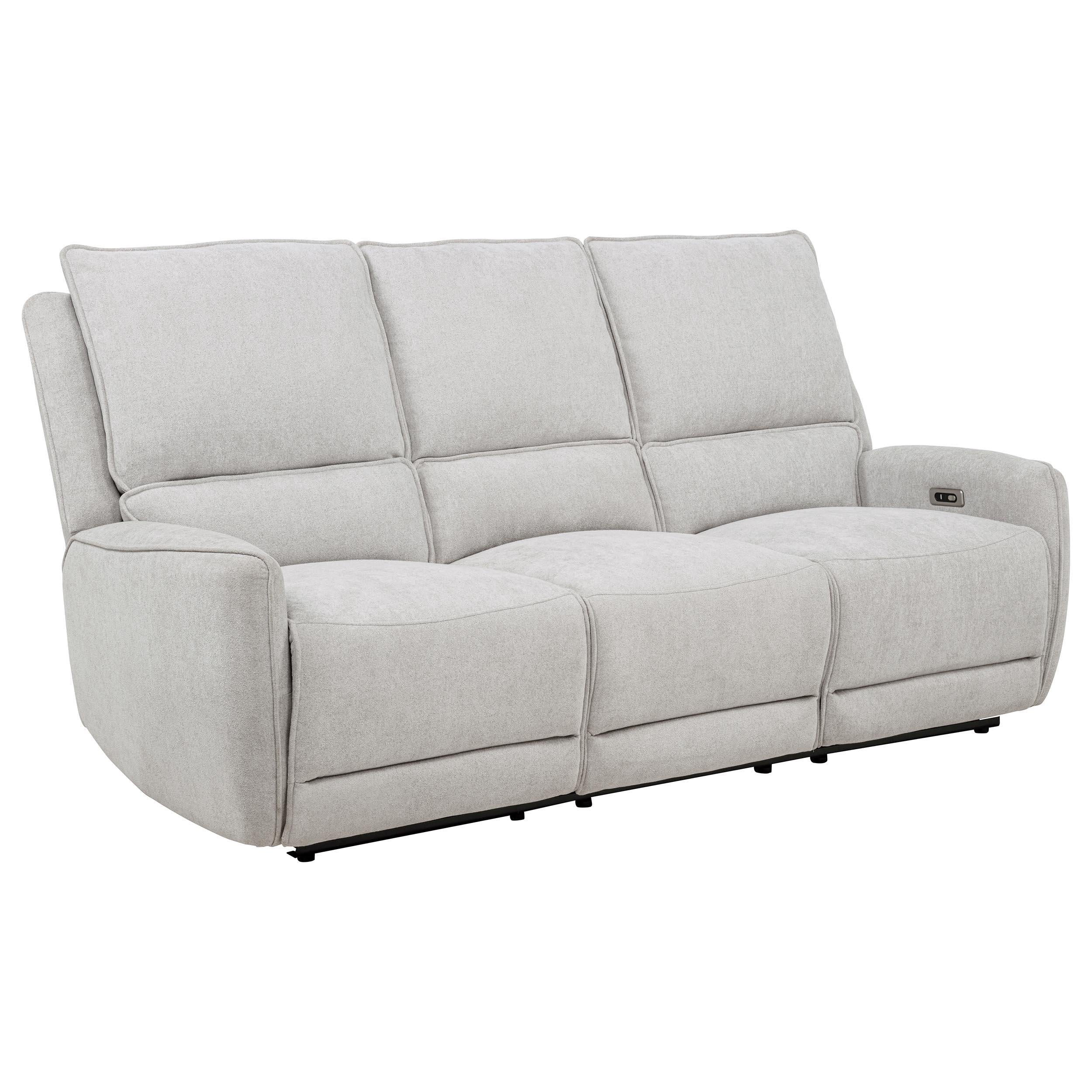 Coaster Furniture Sylmar 610521P Chenille Upholstered Power Reclining Sofa - Dove Grey IMAGE 1